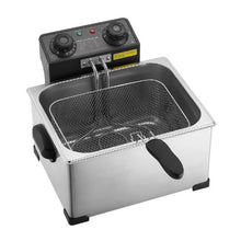 Commercial Electric Deep Fryer 1700W 9.51Qt Stainless Steel with Large & Small Baskets Temp Control & Timer (Silver)