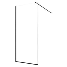 Fixed Glass Shower Panel 34 x 73.6 in Semi-Framed 5/16 in Clear Tempered Glass Bottom Seal Matte Black Hardware