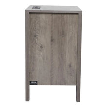 Farmhouse Nightstands Set of 2 Gray End Tables with Charging Station 3 Tiers 2 Drawers & Storage Cabinet USB Ports & Outlets