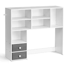 Desktop Bookshelf 3-Tier Wood Organizer with Drawers (White)