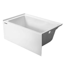 48" x 30" Contemporary Alcove Acrylic Bathtub Soaking Tub with Right Hand Drain Overflow Hole Integral Flange (White)