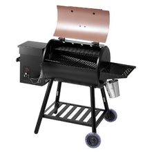 8-in-1 Wood Pellet Grill Smoker 456 sq. in. with Digital Controller Meat Probe 500°F Max – (Black)