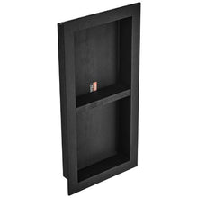 16 x 32 Inch Shower Niche Tile-Ready Double Shelf (Black)