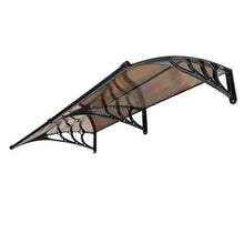 38 x 78 in Door Awning Polycarbonate Canopy with Metal Brackets (Brown)