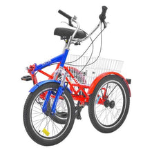 20" Folding Adult Trike, Stable 7-Speed Cruiser Bike with Large Basket for Women Men Seniors