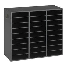 Wood Literature Organizer 27 Compartments Adjustable Shelves Countertop File Sorter (Black)