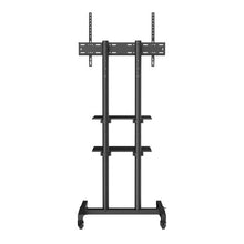 32 to 70 In Mobile TV Stand and Wheels Double Tray for Audio-Visual Devices for Bedroom Living Room (Rolling)