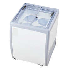 5.6 cu.ft Commercial Ice Cream Display Case 2 Sliding Glass Doors Locking Casters White