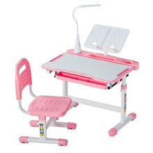 Kids Adjustable Study Desk & Chair Set with Lamp – (Pink)