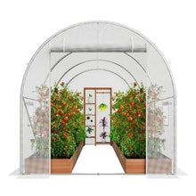 10 x 7 x 7' Ft White Galvanized Frame PE Cover Walk-in Tunnel Greenhouse VV-TG-7502-PE