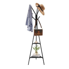 Freestanding Coat Rack Stand with 2 Shelves & 6 Hooks Modern Coat Tree for Entryway Bedroom & Living Room