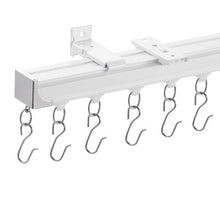 Ceiling Curtain Track 5.9 FT/1.8M Sliding Track with Hooks Ceiling/Wall Mount (White)