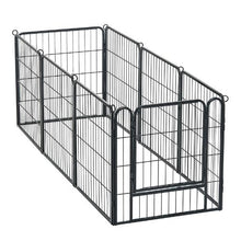 Dog Playpen 24" 8-Panel Foldable Metal Pet Fence with Door Indoor/Outdoor (Black)