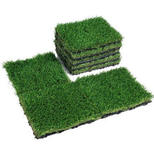 12 x 12 In Artifical Grass Tiles Interlocking Turf Deck Set for Indoor Outdoor Entryway Scraper Dog Mats