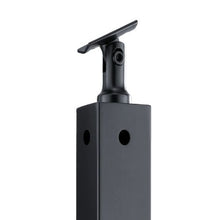 42" Corner Railing Post Black Stainless Steel 1-Pack Pre-Drilled L Holes