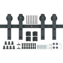 8FT Heavy Duty Double Barn Door Track Kit, 330LBS, I-Shape Rollers