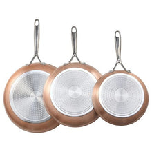 (3 Piece) Frying Pan Skillet Aluminum Egg Fry Pans Kitchen (Grey)