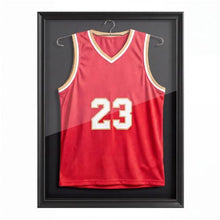 Jersey Frame Display Case 35.4 x 27.6 in Lockable Wooden Shadow Box with UV Protection PC Panel & Hanger for Sports Jerseys