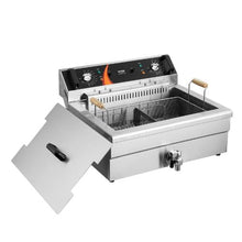 Commercial Deep Fryer 3000W Electric Turkey Fryer 30.6Qt/29L Stainless Steel with Basket & Temp Control Silver