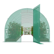 28 x 10 x 7.5' Ft Green Galvanized Frame PE Cover Walk-in Tunnel Greenhouse VV-TG-206-PE