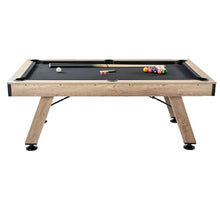 7ft Billiards Pool Table – Wood Finish Black Cloth for Family Game Room Kids Adults