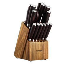 15-Piece Kitchen Knife Set with Block & Sharpener High Carbon Stainless Steel