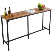 53" Kitchen Bar Table – Tall Dining Table with Rounded Edges – High Top for Balcony & Living Room (Light Brown & Black)