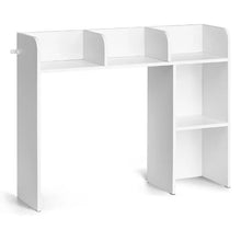 Wood Desktop Bookshelf 2-Tier Organizer with Anti-Slip Feet (White)