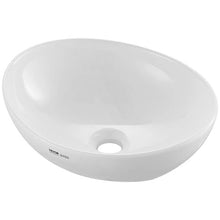 16" Oval Vessel Sink White Ceramic Above Counter Bathroom Basin