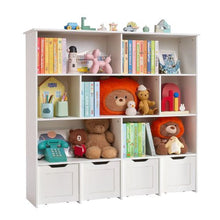 Wooden Toy Storage Organizer with 4 Drawers for Kids Room, Nursery, Living Room – (White)