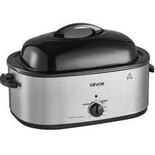 22QT Electric Roaster Oven 1450W Metal Self-Basting Lid Defrost & Warm Functions Removable Pan & Rack