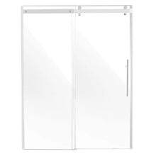 Frameless Sliding Shower Door 58-59 W x 75 H in 5/16 in (8mm) Clear Tempered Glass NANO Stainproof Stainless Steel Chrome