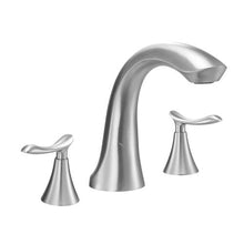 Roman Tub Faucet 3-Hole Waterfall Faucet Gooseneck Spout 2 Handles Deck Mount Brushed Stainless Steel