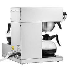 12-Cup Commercial Drip Coffee Maker with 3 Glass Carafes & Warmer Plates – Stainless Steel Brewer for Restaurant Office & Cafe