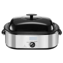 20QT Electric Roaster Oven 24lb Capacity Self-Basting Lid Defrost & Warm Functions