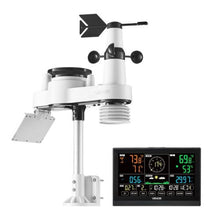 7-in-1 Wireless Weather Station 7.5-Inch VA Display Solar Sensor Rain Gauge Temperature Humidity & Wind Speed