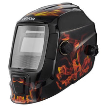 True Color Welding Helmet – Auto Darkening Solar Powered Hood with 2 Arc Sensors, Shade 4/9-13 (Yellow Flame Pattern)