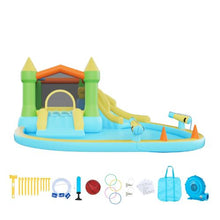 12.5' x 13.1' Inflatable Bounce House with Water Slide Splash Pool & Basketball Hoop – Kids 3-8