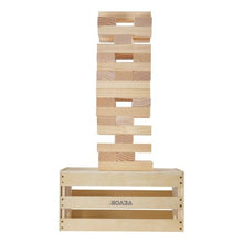 60-Block Giant Tumbling Timber Toy, Wooden Stacking Game with Storage Crate & Scoreboard, Indoor/Outdoor Fun