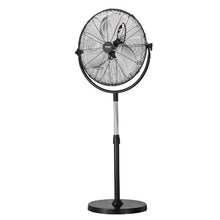 18-Inch Industrial Pedestal Fan - 3-Speed Adjustable Height Standing Fan (Black)