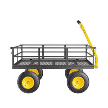1200 LBS Steel Garden Cart 2-in-1 Utility Wagon with 13" All-Terrain Tires Removable Mesh Sides & Rotating Handle
