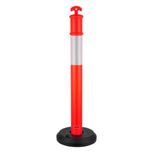 48" Traffic Delineator Posts Safety Cones with Fillable Base & Reflective Strips for Construction & Crowd Control (3 Pack)