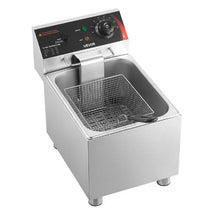 Commercial Electric Deep Fryer 1750W 12.15Qt Stainless Steel Fryer with Basket Lid & Temp Control (Silver)