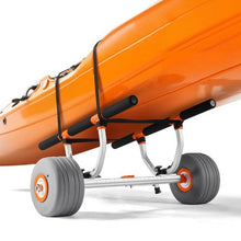 Heavy Duty Kayak & Canoe Cart – 350 lbs Load 12" Inflatable PU Tires 2 Straps Quick Assemble/Disassemble