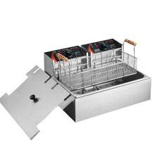 Commercial Deep Fryer 3000W Electric Turkey Fryer 18Qt/17L Stainless Steel with 3 Baskets (Silver)