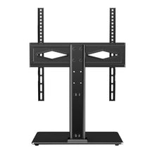 Swivel Universal TV Stand for 32-55" TVs, Height Adjustable Portable Floor Stand with Tempered Glass Fixed Screen Size: 81.3-139.7 cm