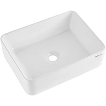 19" Rectangular Vessel Sink White Ceramic Above Counter Bathroom Basin