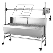 Charcoal Rotisserie Grill 38W Pig & Lamb Spit Roaster 132 LB Capacity Wheels Stainless Steel
