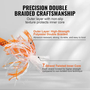 1/2" x 120FT 48 Strand Outdoor Double Braided Polyester Rope