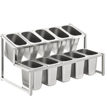 10 1/9 Pans 10 Ladles Spice Rack and Inclined Holder for Sauce Ingredients Fruits A-803
